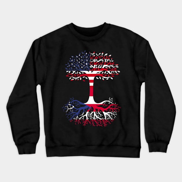 American Grown Puerto Rico Roots Puerto Rico Flag Crewneck Sweatshirt by BramCrye